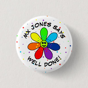 Rainbow Flower Goed Gereed Button