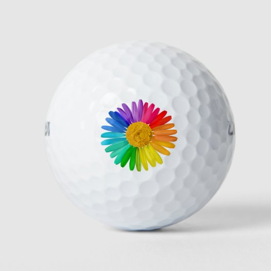 Rainbow Flower Golf Ball Golfballen (Voorkant)