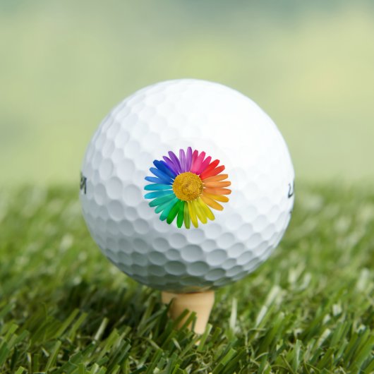 Rainbow Flower Golf Ball Golfballen (Insitu Shirt)