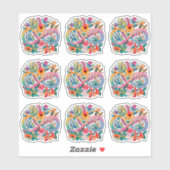 Rainbow Flower Infinity symbool | Autisme-acceptat Sticker (Vel)