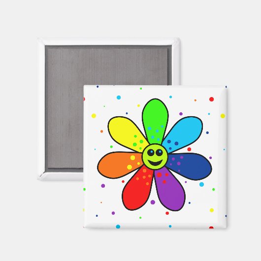Rainbow Flower Magnet (Voorkant / Achterkant)
