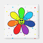 Rainbow Flower Magnet (Voorkant)