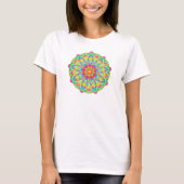 Rainbow Flower Mandala Boho T-Shirt (Voorkant)