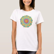 Rainbow Flower Mandala Boho T-Shirt