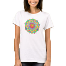 Rainbow Flower Mandala Boho T-Shirt
