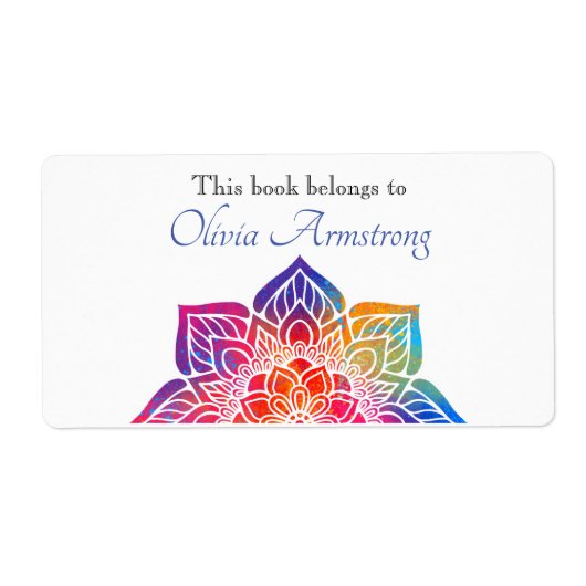 Rainbow Flower Mandala Book behoort tot Etiket (Voorkant)