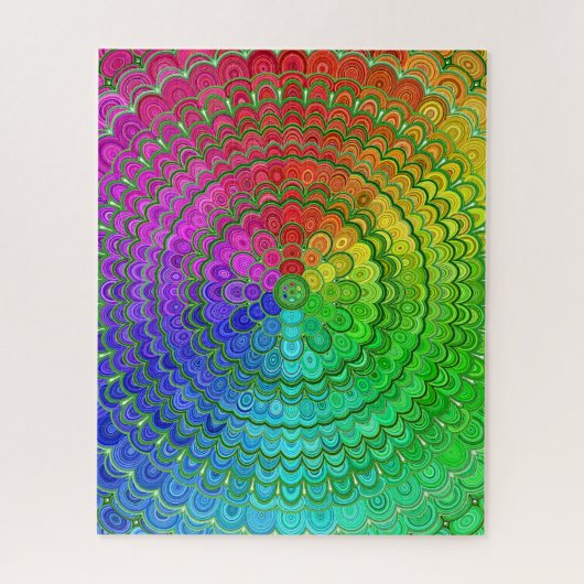Rainbow Flower Mandala Legpuzzel (Verticaal)