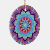 Rainbow Flower Mandala Ronde Ornament (Rechts)