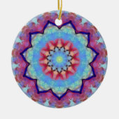 Rainbow Flower Mandala Ronde Ornament (Voorkant)