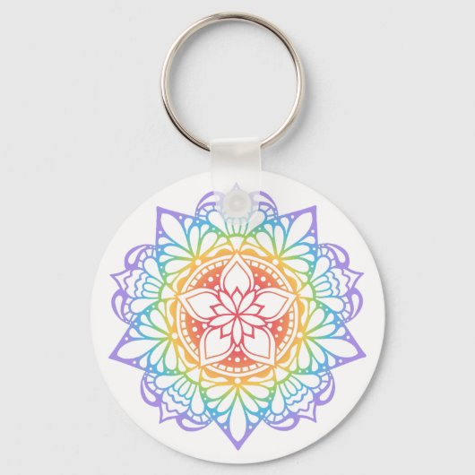 Rainbow Flower Mandala Sleutelhanger (Voorkant)