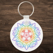 Rainbow Flower Mandala Sleutelhanger