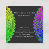 Rainbow Flower Mandala Vierkante Visitekaartje (Achterkant)