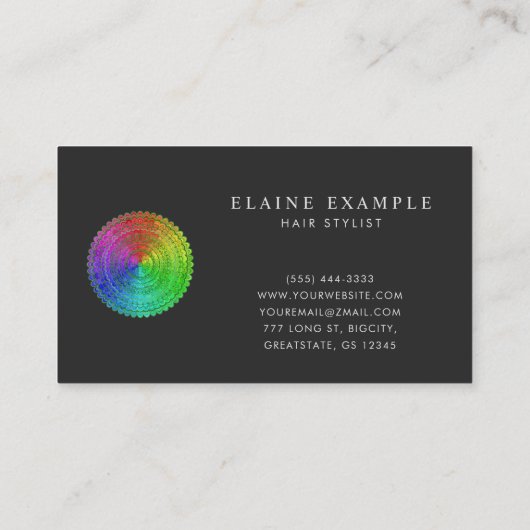 Rainbow Flower Mandala Visitekaartje (Achterkant)