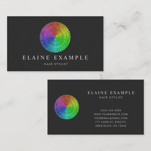 Rainbow Flower Mandala Visitekaartje (Voorkant / Achterkant)