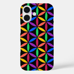 Rainbow Flower of Life Pattern Hoesje-Mate iPhone 16 Hoesje
