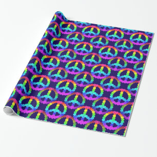 Rainbow Flower Peace Sign Patroon Cadeaupapier