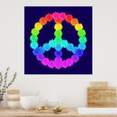 Rainbow Flower Peace Sign Poster (Keuken)