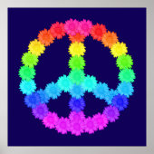 Rainbow Flower Peace Sign Poster (Voorkant)