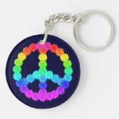 Rainbow Flower Peace Sign Sleutelhanger (Achterkant)