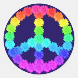 Rainbow Flower Peace Sign Sticker