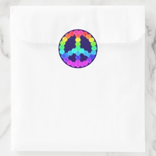 Rainbow Flower Peace Sign Sticker (Tas)