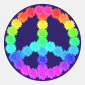 Rainbow Flower Peace Sign Sticker (Voorkant)