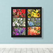 Rainbow Flower Photo Collage Canvas Afdruk (Insitu (Houten vloer))