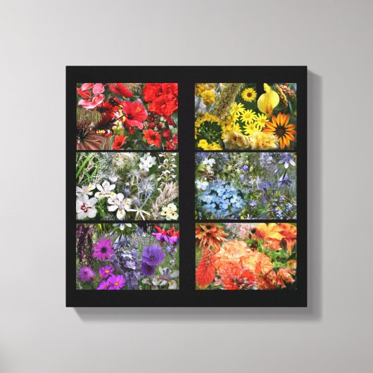 Rainbow Flower Photo Collage Canvas Afdruk (Voorkant)