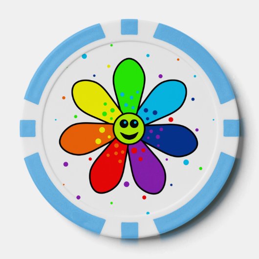Rainbow Flower Poker Chips (Voorkant)