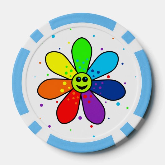 Rainbow Flower Poker Chips (Achterkant)