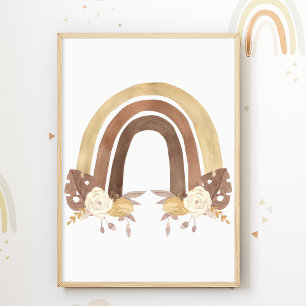Rainbow Flower Poster Kinder Room Print