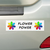 Rainbow Flower Power Bumpersticker (Op auto)