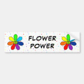 Rainbow Flower Power Bumpersticker (Voorkant)
