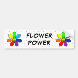 Rainbow Flower Power Bumpersticker