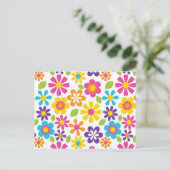 Rainbow Flower Power Hippie Retro Tiener cadeaus Briefkaart (Staand voorkant)
