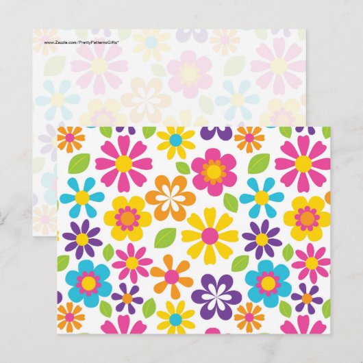Rainbow Flower Power Hippie Retro Tiener cadeaus Briefkaart (Voorkant / Achterkant)