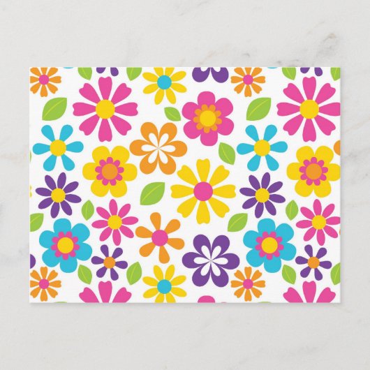 Rainbow Flower Power Hippie Retro Tiener cadeaus Briefkaart (Voorkant)