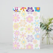 Rainbow Flower Power Hippie Retro Tiener cadeaus Briefpapier (Staand voorkant)