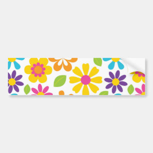 Rainbow Flower Power Hippie Retro Tiener cadeaus Bumpersticker