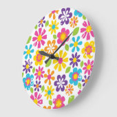 Rainbow Flower Power Hippie Retro Tiener cadeaus Grote Klok (Hoek)