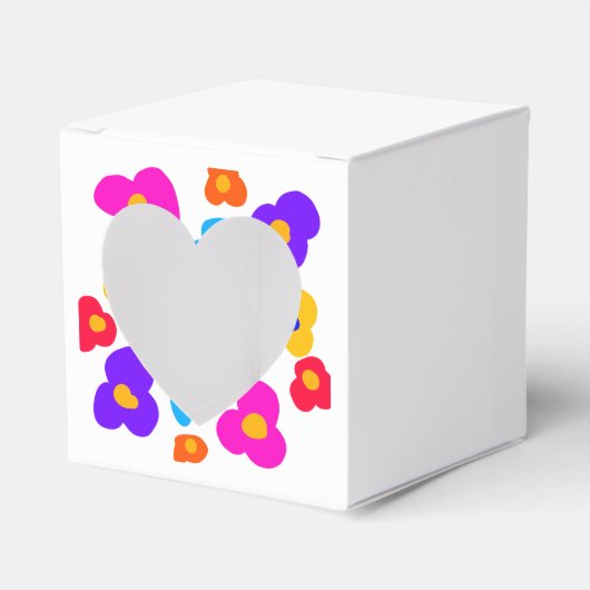 Rainbow flower pride liefde voeg naam tekst labtq  bedankdoosjes (Voorkant Zijde)