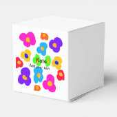 Rainbow flower pride liefde voeg naam tekst labtq  bedankdoosjes (Achterkant)