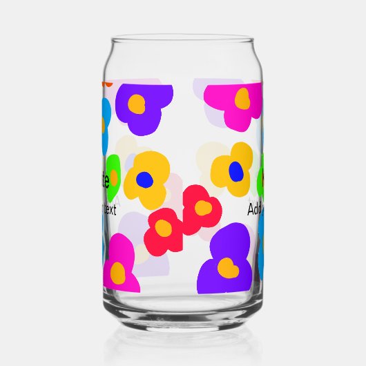 Rainbow flower pride liefde voeg naam tekst labtq  blikvorm glas (Rechts)