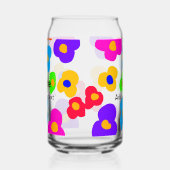 Rainbow flower pride liefde voeg naam tekst labtq blikvorm glas (Links)