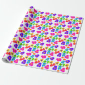Rainbow flower pride liefde voeg naam tekst labtq cadeaupapier (Uitgerold)