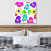 Rainbow flower pride liefde voeg naam tekst labtq canvas afdruk (Insitu (Slaapkamer))