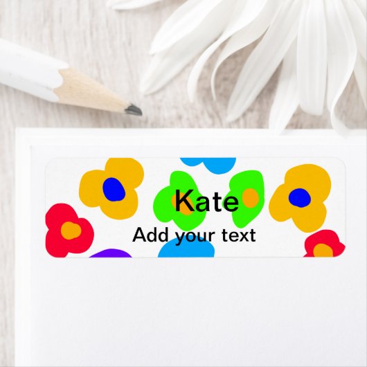 Rainbow flower pride liefde voeg naam tekst labtq  etiket (Insitu)