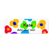 Rainbow flower pride liefde voeg naam tekst labtq etiket (Voorkant)