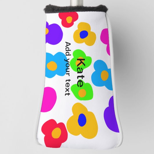 Rainbow flower pride liefde voeg naam tekst labtq golfheadcover (Draai 90)