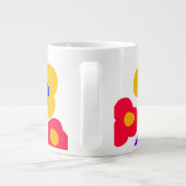 Rainbow flower pride liefde voeg naam tekst labtq  grote koffiekop (Achterkant)